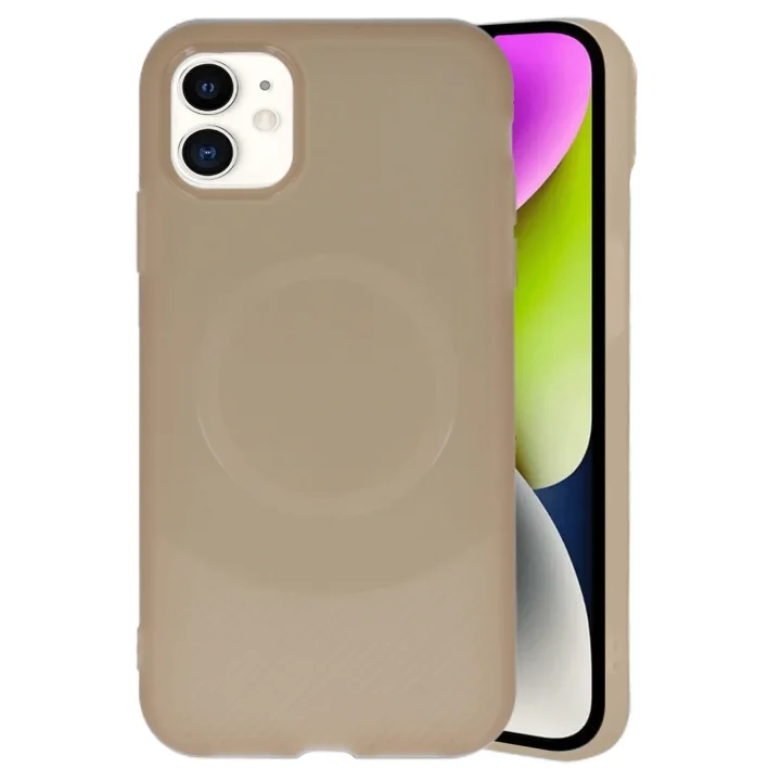 Mey İthalat®  iPhone 11 Kılıf Maya Karbon Kapak - Kahverengi