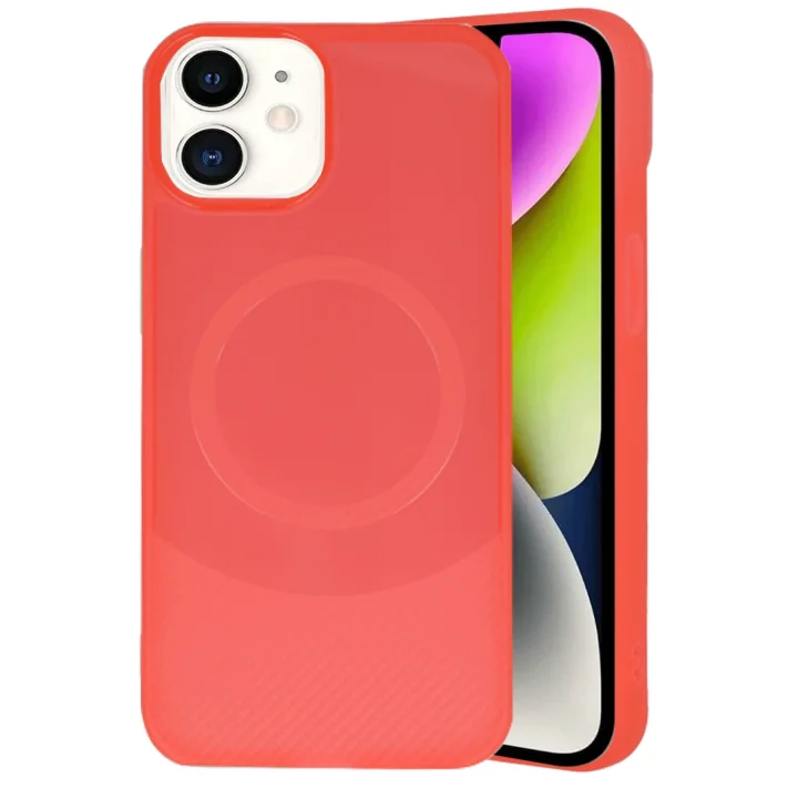 Mey İthalat®  iPhone 11 Kılıf Maya Karbon Kapak - Kırmızı