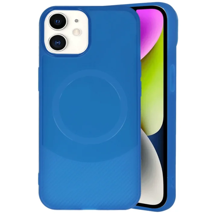 Mey İthalat®  iPhone 11 Kılıf Maya Karbon Kapak - Lacivert