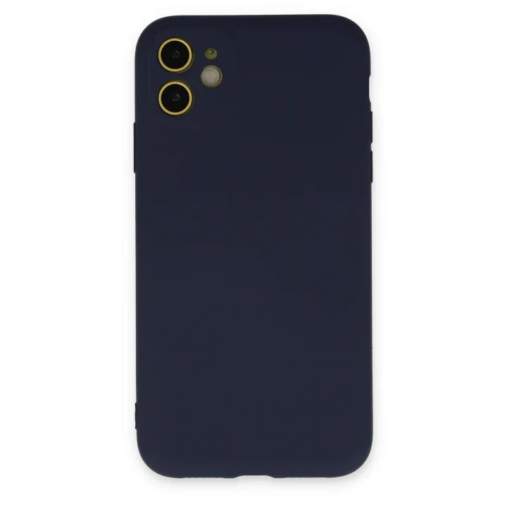 Mey İthalat®  iPhone 11 Kılıf Nano içi Kadife Silikon - Lacivert