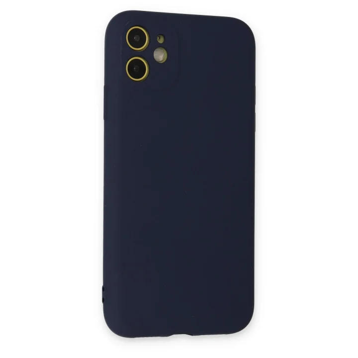 Mey İthalat®  iPhone 11 Kılıf Nano içi Kadife Silikon - Lacivert