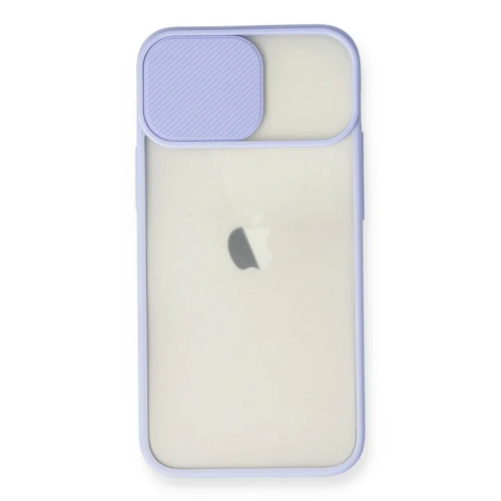 Mey İthalat®  iPhone 11 Kılıf Palm Buzlu Kamera Sürgülü Silikon - Lila