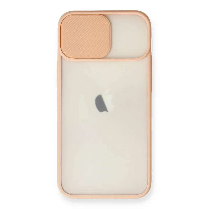 Mey İthalat®  iPhone 11 Kılıf Palm Buzlu Kamera Sürgülü Silikon - Pembe