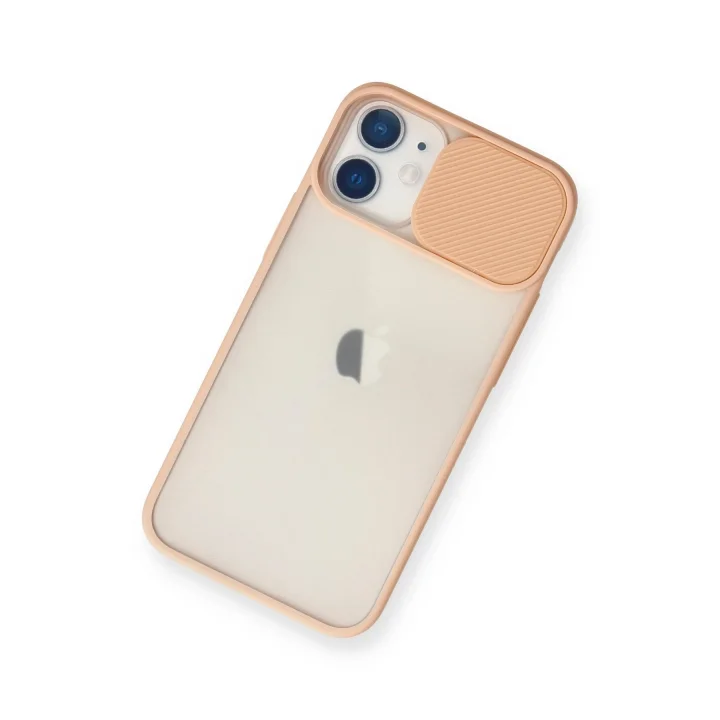 Mey İthalat®  iPhone 11 Kılıf Palm Buzlu Kamera Sürgülü Silikon - Pembe
