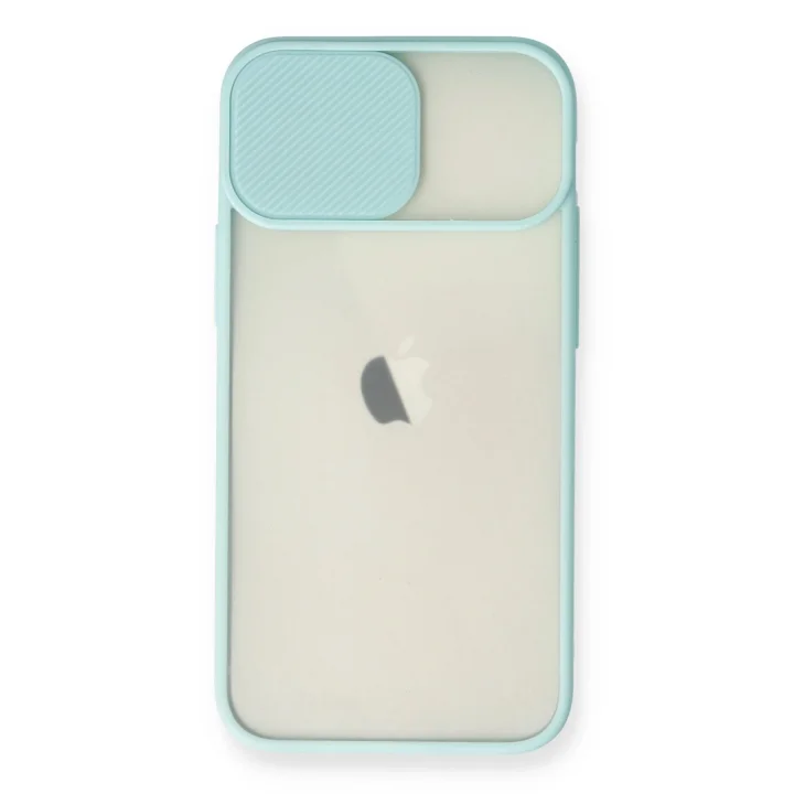 Mey İthalat®  iPhone 11 Kılıf Palm Buzlu Kamera Sürgülü Silikon - Turkuaz