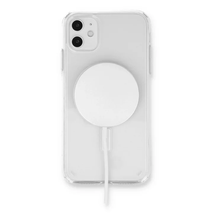Mey İthalat®   iPhone 11 Kılıf Pc Real Magsafe Kapak - Şeffaf