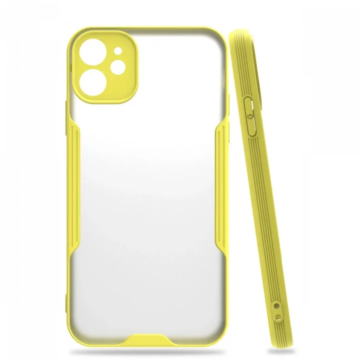 Mey İthalat®   iPhone 11 Kılıf Platin Silikon - Sarı