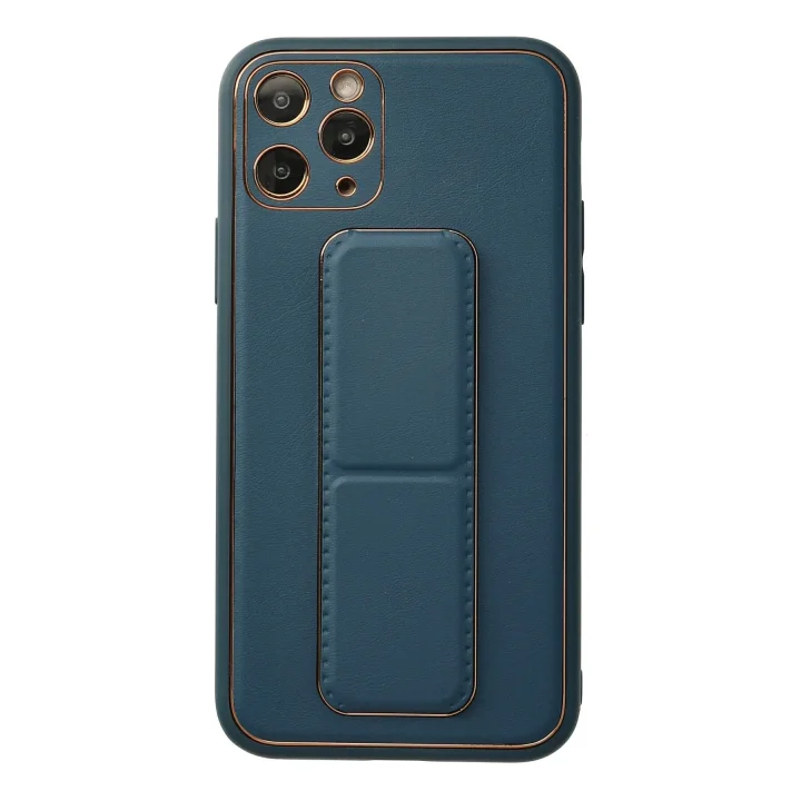 Mey İthalat®  iPhone 11 Pro Kılıf Coco Deri Standlı Kapak - Mavi