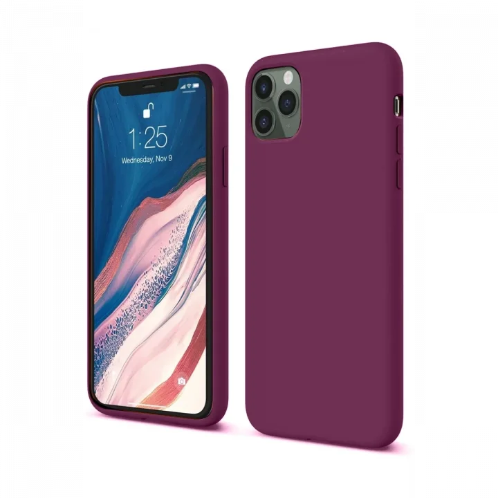 Mey İthalat®  iPhone 11 Pro Kılıf First Silikon - Mürdüm