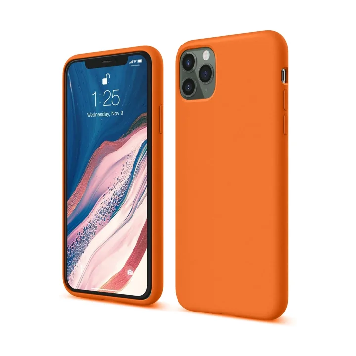 Mey İthalat®  iPhone 11 Pro Kılıf First Silikon - Turuncu