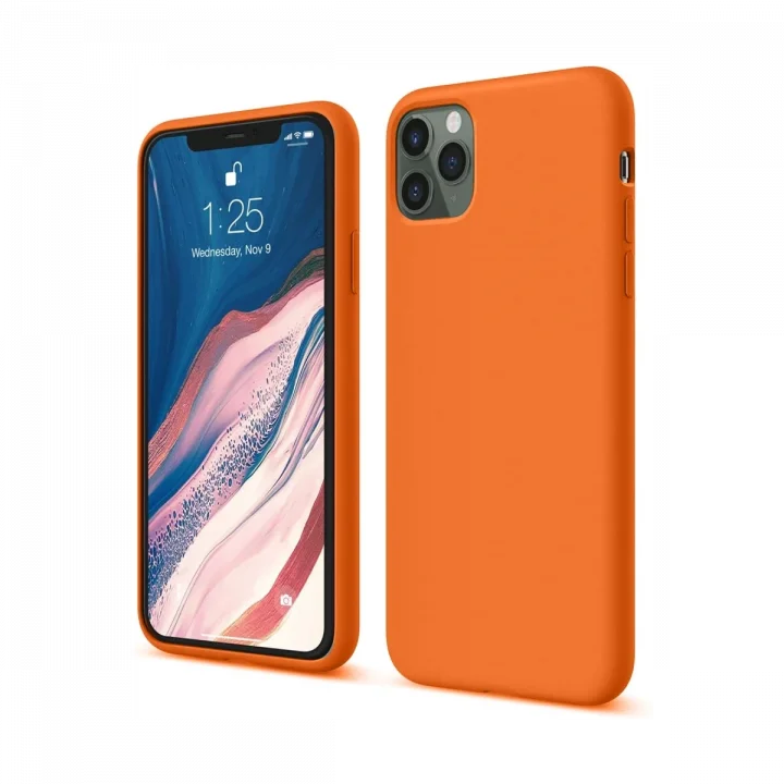 Mey İthalat®  iPhone 11 Pro Kılıf First Silikon - Turuncu