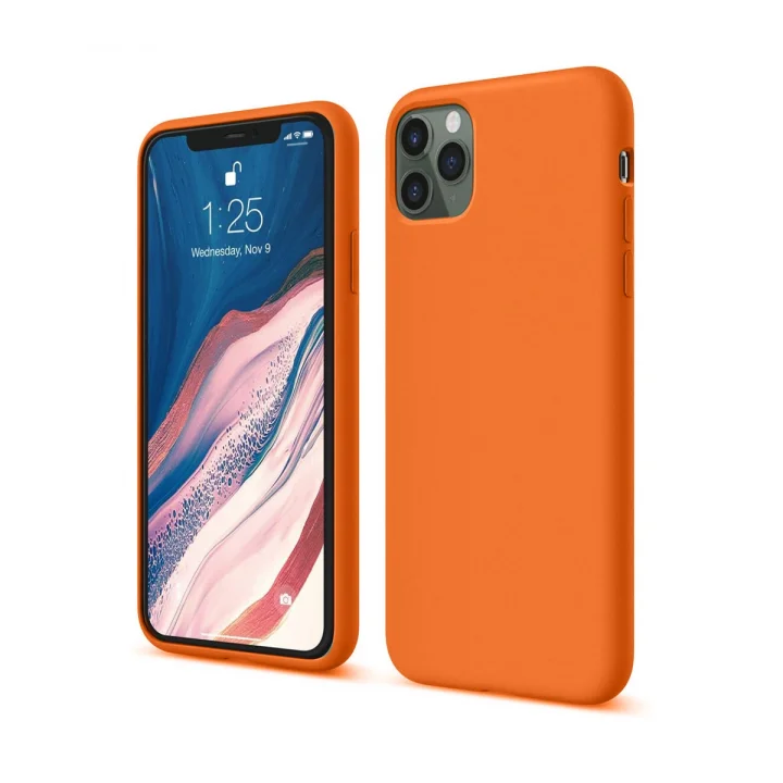 Mey İthalat®  iPhone 11 Pro Kılıf First Silikon - Turuncu