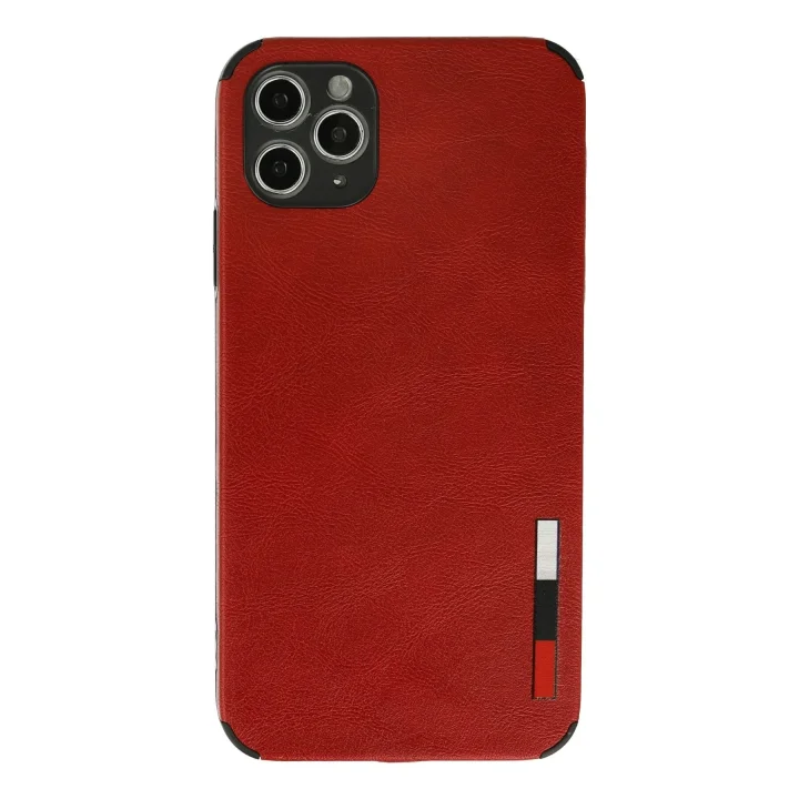 Mey İthalat®   iPhone 11 Pro Kılıf Loop Deri Silikon - Kırmızı