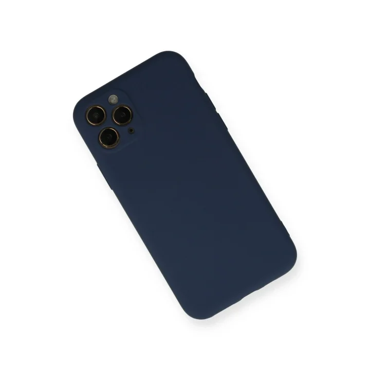 Mey İthalat®  iPhone 11 Pro Kılıf Nano içi Kadife Silikon - Lacivert