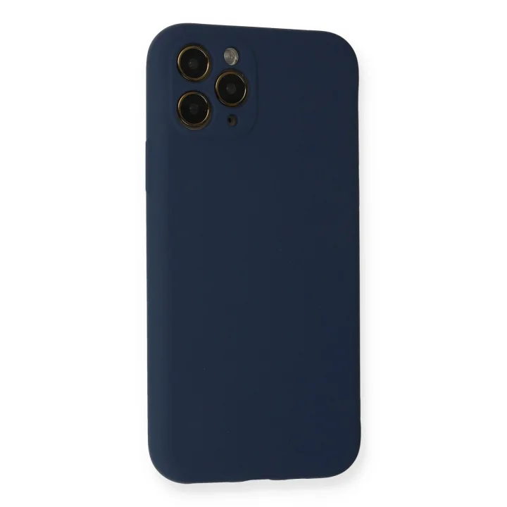 Mey İthalat®  iPhone 11 Pro Kılıf Nano içi Kadife Silikon - Lacivert