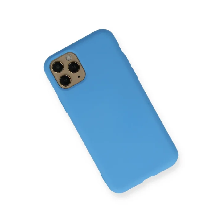Mey İthalat®  iPhone 11 Pro Kılıf Nano içi Kadife Silikon - Mavi