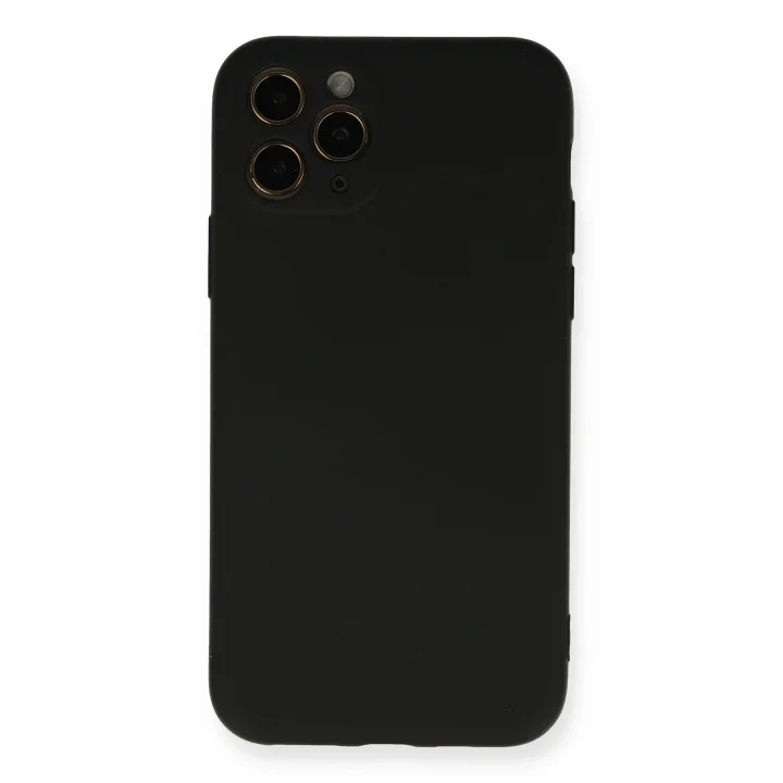 Mey İthalat®  iPhone 11 Pro Kılıf Nano içi Kadife Silikon - Siyah