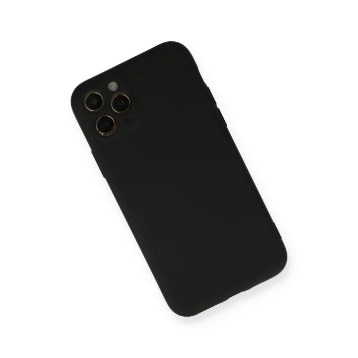 Mey İthalat®  iPhone 11 Pro Kılıf Nano içi Kadife Silikon - Siyah