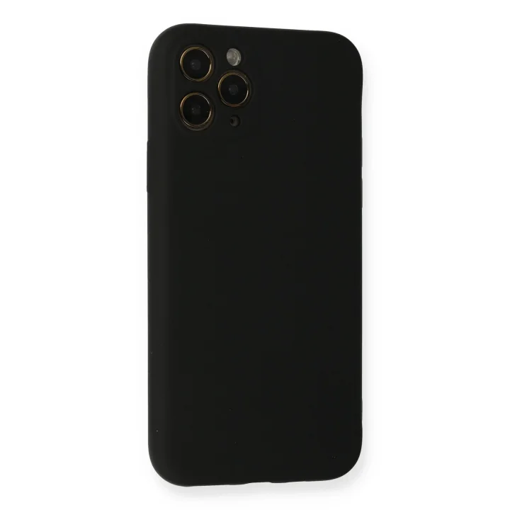 Mey İthalat®  iPhone 11 Pro Kılıf Nano içi Kadife Silikon - Siyah