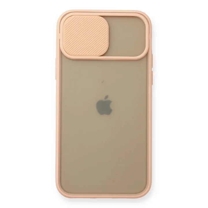 Mey İthalat®  iPhone 11 Pro Kılıf Palm Buzlu Kamera Sürgülü Silikon - Pembe