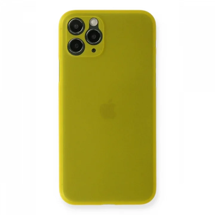 Mey İthalat®  iPhone 11 Pro Kılıf PP Ultra İnce Kapak - Sarı