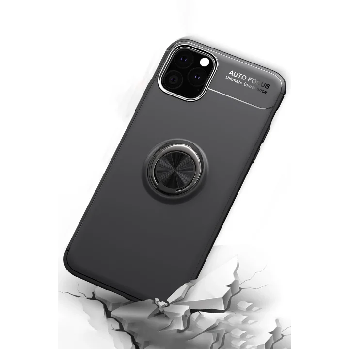 Mey İthalat®   iPhone 11 Pro Kılıf Range Yüzüklü Silikon - Mavi