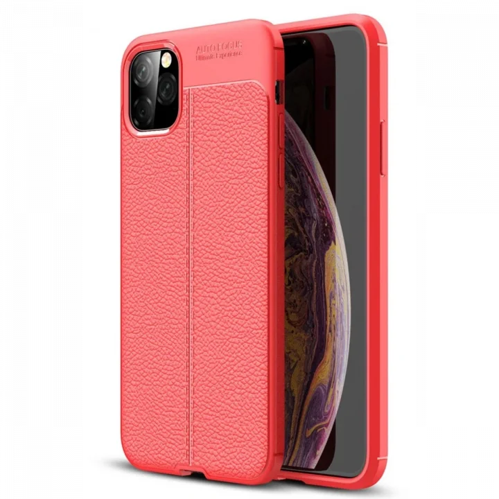 Mey İthalat®   iPhone 11 Pro Max Kılıf Auto Focus Kapak - Kırmızı