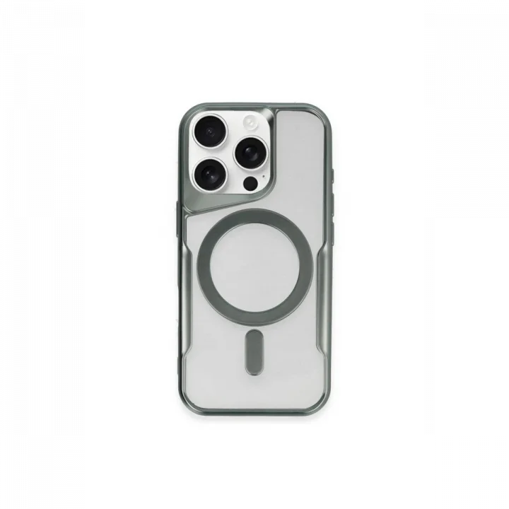 Mey İthalat®   iPhone 11 Pro Max Kılıf Boyi Magsafe Silikon Kapak - Yeşil