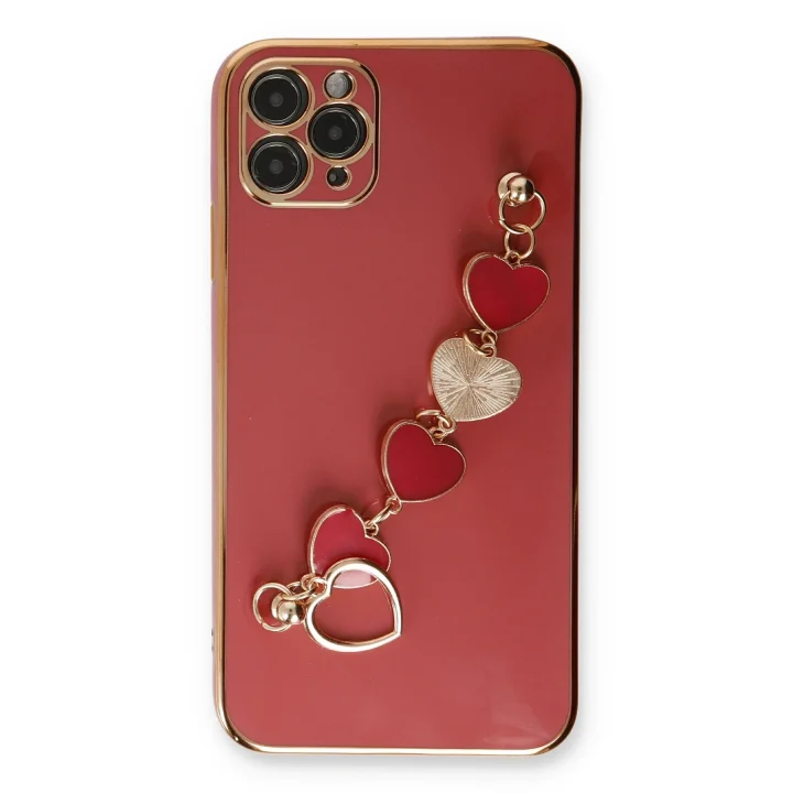 Mey İthalat®  iPhone 11 Pro Max Kılıf Esila Silikon - Kırmızı