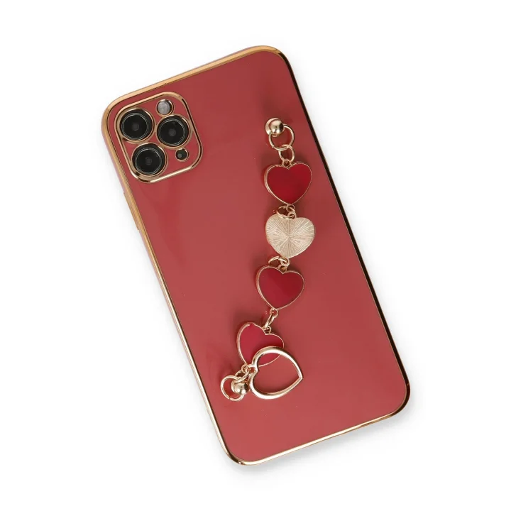 Mey İthalat®  iPhone 11 Pro Max Kılıf Esila Silikon - Kırmızı