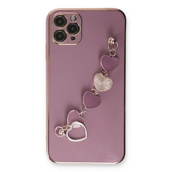 Mey İthalat®  iPhone 11 Pro Max Kılıf Esila Silikon - Mor