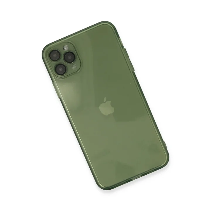 Mey İthalat®  iPhone 11 Pro Max Kılıf Fly Lens Silikon - Yeşil