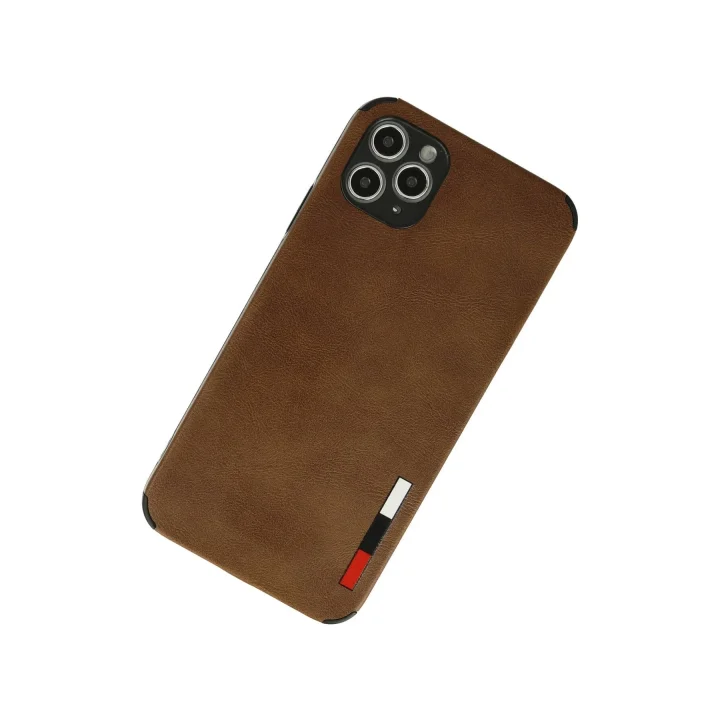 Mey İthalat®   iPhone 11 Pro Max Kılıf Loop Deri Silikon - Kahverengi
