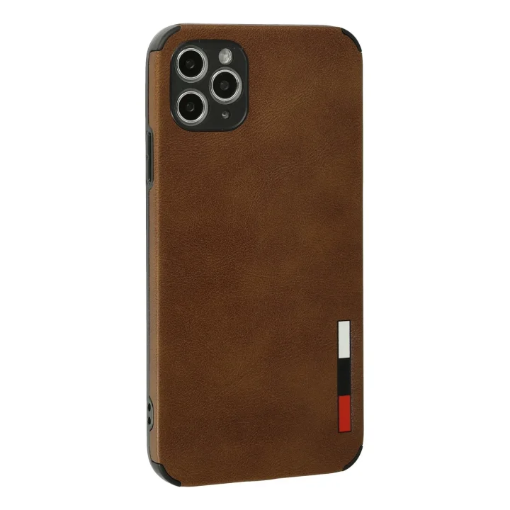 Mey İthalat®   iPhone 11 Pro Max Kılıf Loop Deri Silikon - Kahverengi