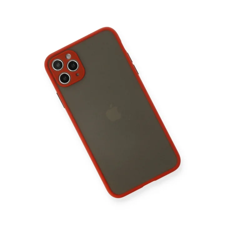 Mey İthalat®   iPhone 11 Pro Max Kılıf Montreal Silikon Kapak - Kırmızı