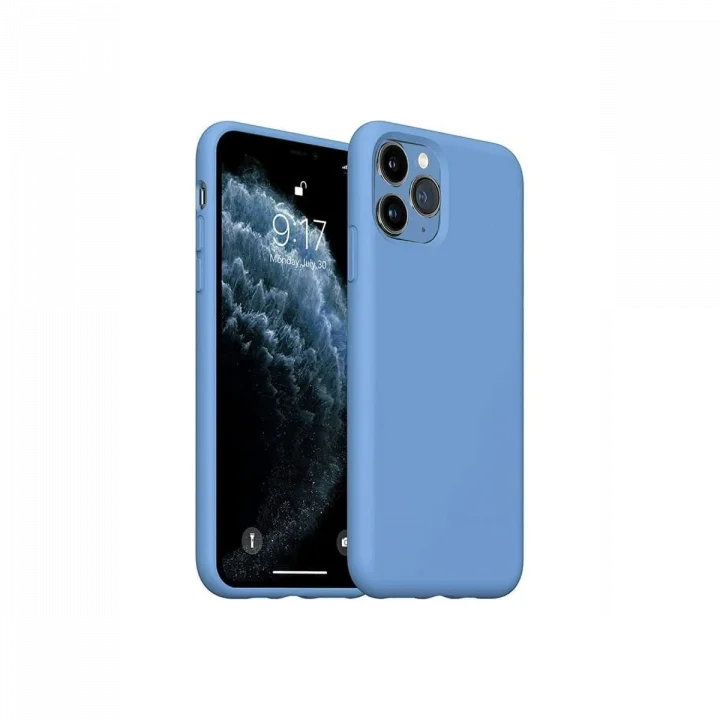 Mey İthalat®  iPhone 11 Pro Max Kılıf Nano içi Kadife Silikon - Mavi