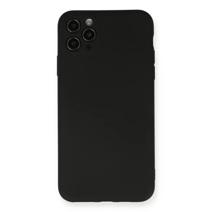 Mey İthalat®  iPhone 11 Pro Max Kılıf Nano içi Kadife Silikon - Siyah