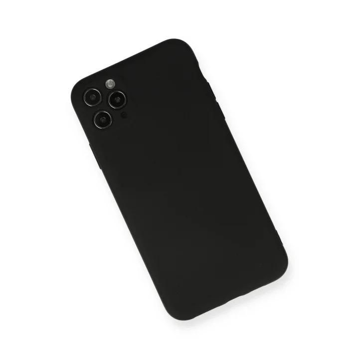 Mey İthalat®  iPhone 11 Pro Max Kılıf Nano içi Kadife Silikon - Siyah