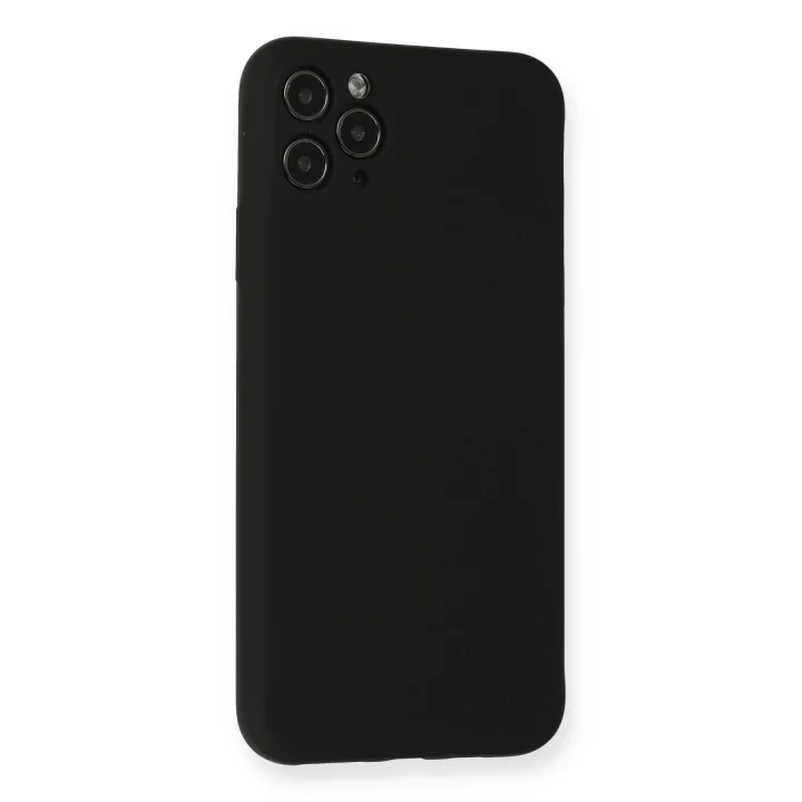 Mey İthalat®  iPhone 11 Pro Max Kılıf Nano içi Kadife Silikon - Siyah