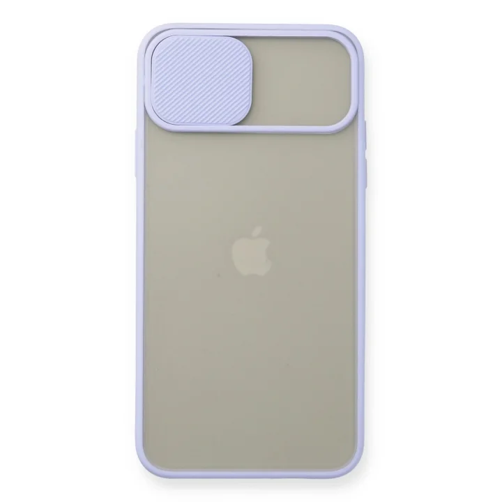 Mey İthalat®   iPhone 11 Pro Max Kılıf Palm Buzlu Kamera Sürgülü Silikon - Lila