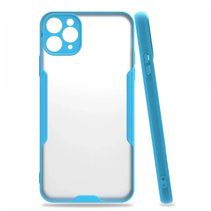 Mey İthalat®   iPhone 11 Pro Max Kılıf Platin Silikon - Mavi