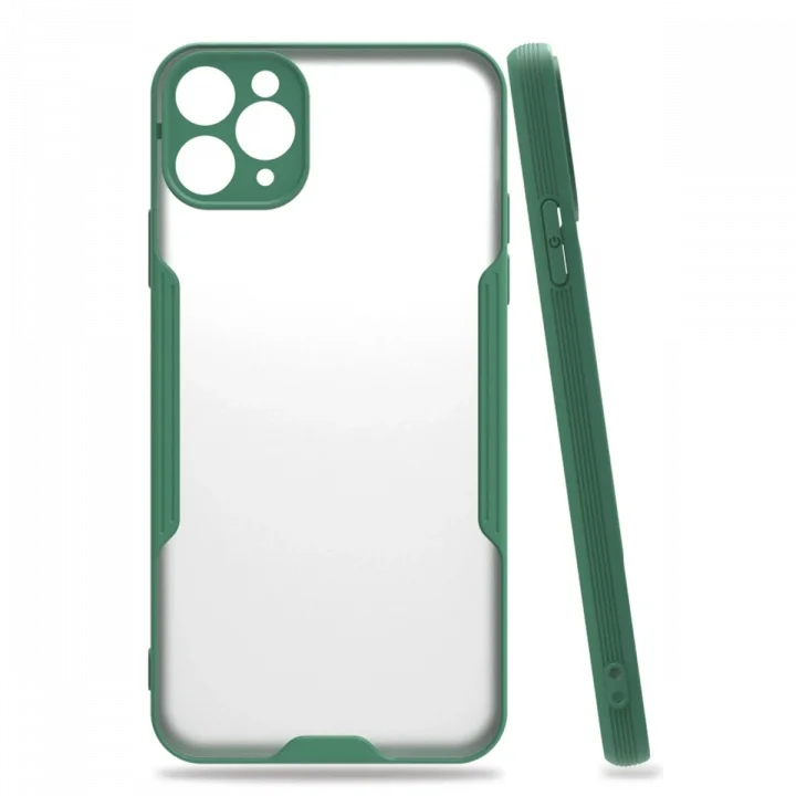 Mey İthalat®   iPhone 11 Pro Max Kılıf Platin Silikon - Yeşil
