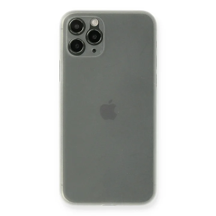 Mey İthalat®   iPhone 11 Pro Max Kılıf PP Ultra İnce Kapak - Beyaz