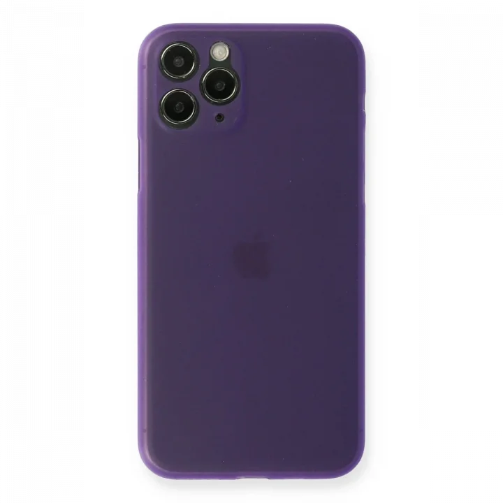 Mey İthalat®  iPhone 11 Pro Max Kılıf PP Ultra İnce Kapak - Mor