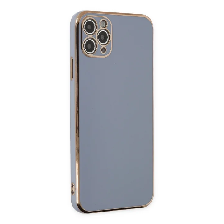 Mey İthalat®  iPhone 11 Pro Max Kılıf Volet Silikon - Mavi