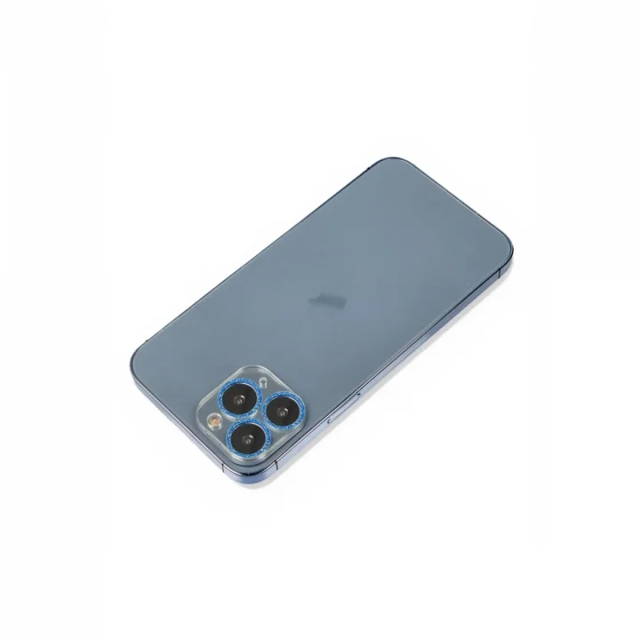 Mey İthalat®  iPhone 11 Pro Max Shine Kamera Lens Koruma Cam - Mavi