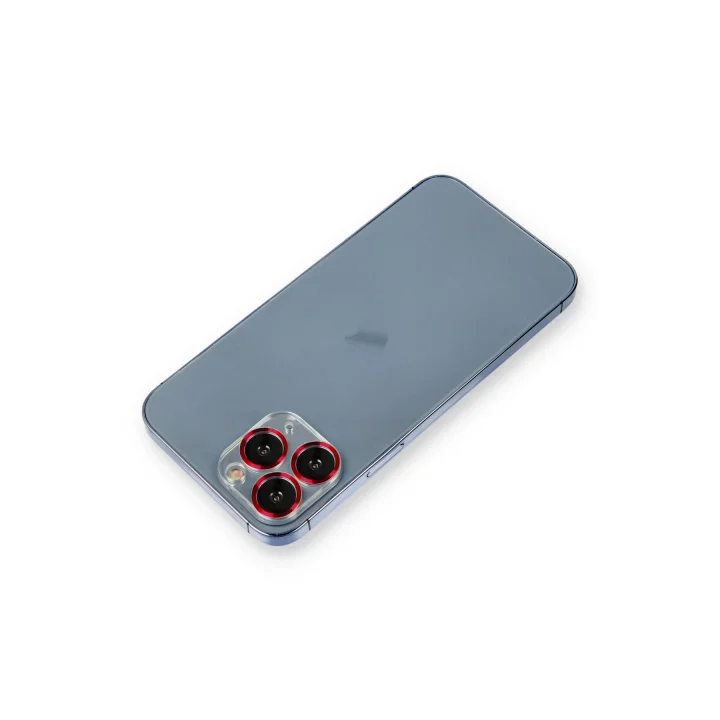 Mey İthalat®  iPhone 11 Pro Metal Kamera Lens Koruma Cam - Kırmızı