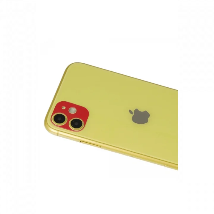 Mey İthalat®  iPhone 11 Rainbow Kamera Lens Koruma Cam - Kırmızı
