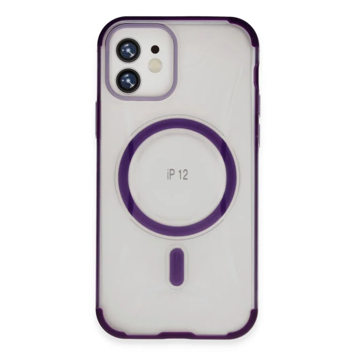 Mey İthalat®   iPhone 12 Hilton Magsafe Kapak - Derin Mor