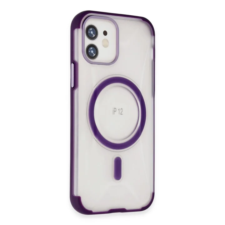 Mey İthalat®   iPhone 12 Hilton Magsafe Kapak - Derin Mor